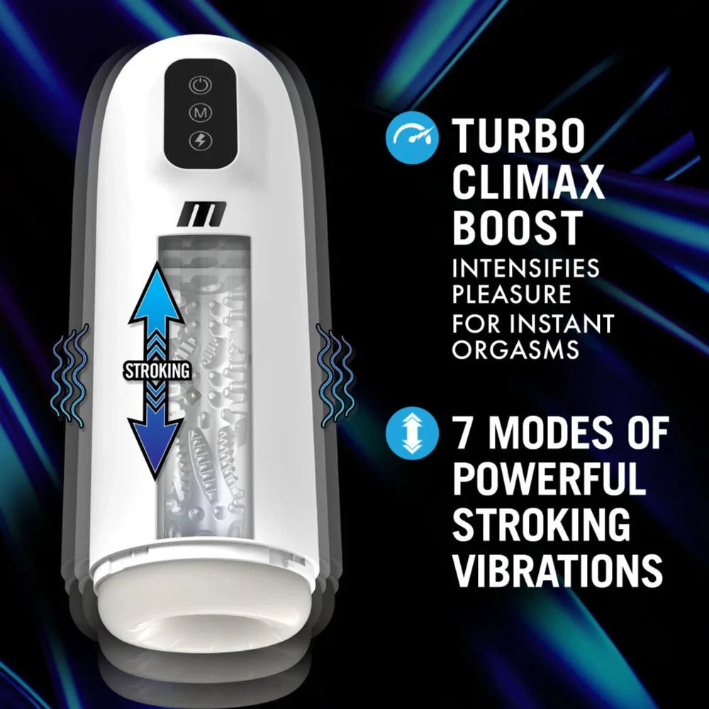 M for Men 'Robo-Bator' Turbo Boost Stroker -White