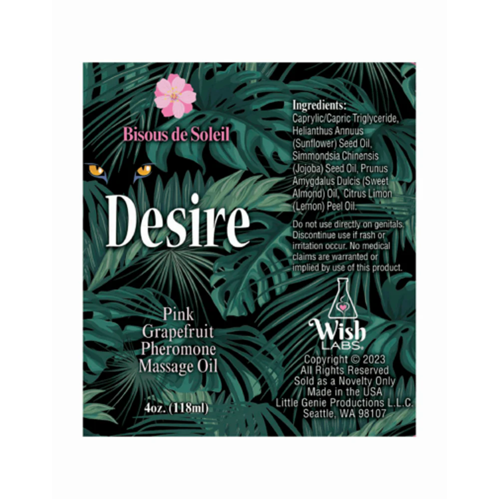 Desire ''Pheromone'' Massage Oil -Pink Grapefruit