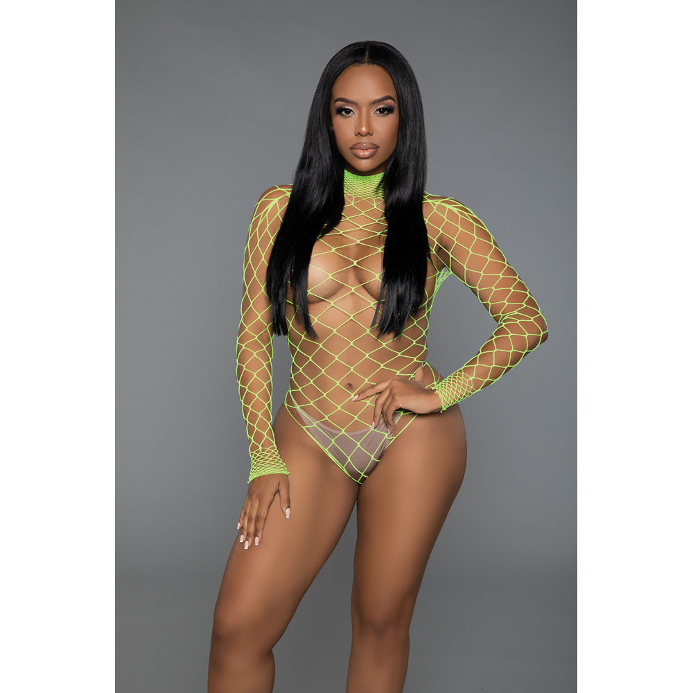 Be Wicked Dancing All Night Bodystocking - Neon Green