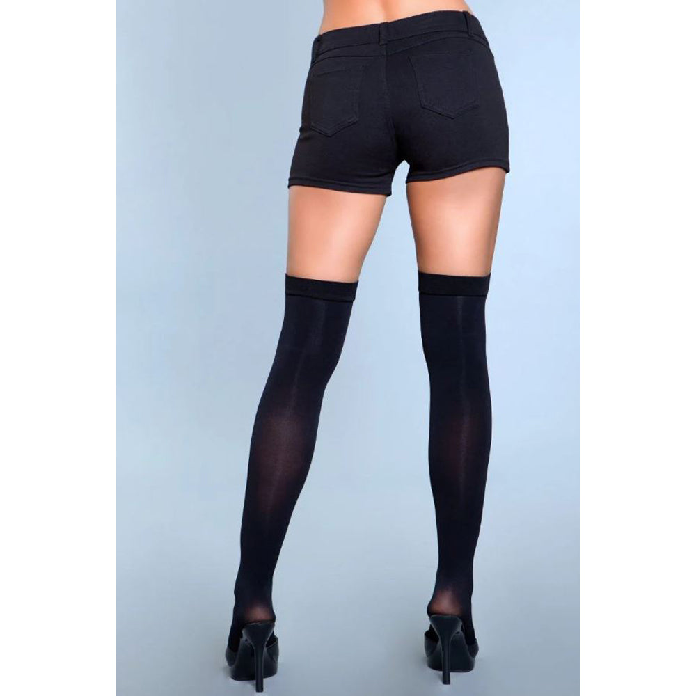 Be Wicked Illusion Clip Garter Thigh Highs - Black - view 3