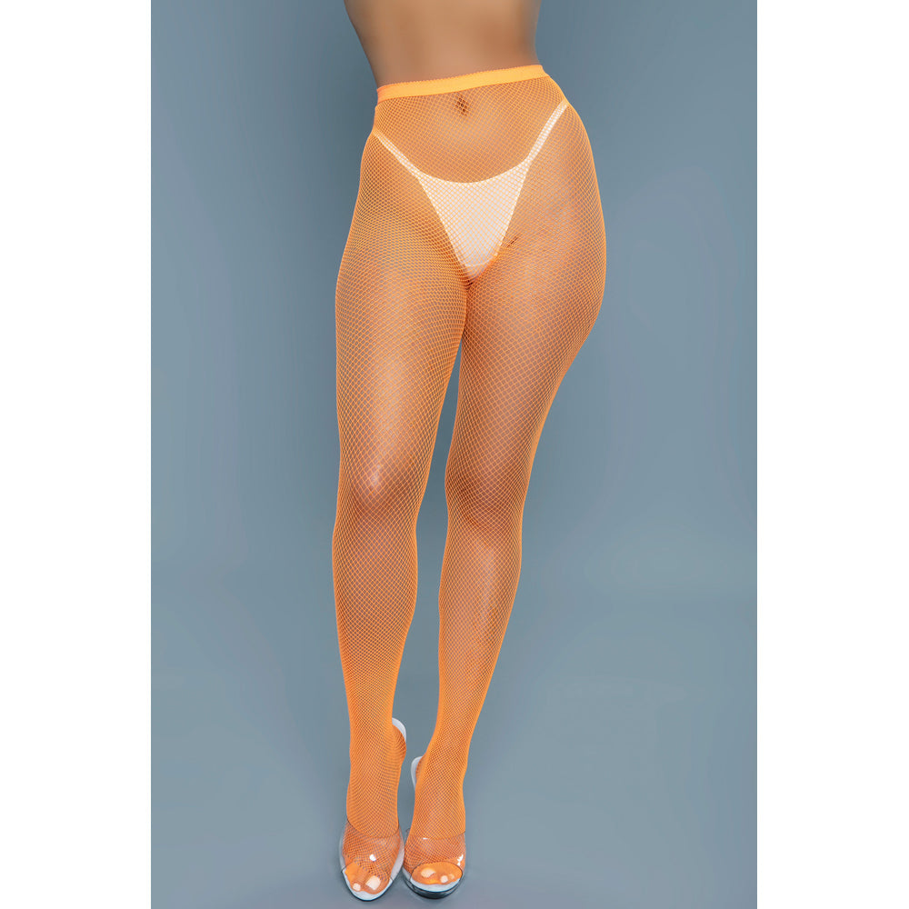 Be Wicked Up All Night Fishnet Pantyhose - Orange - view 3