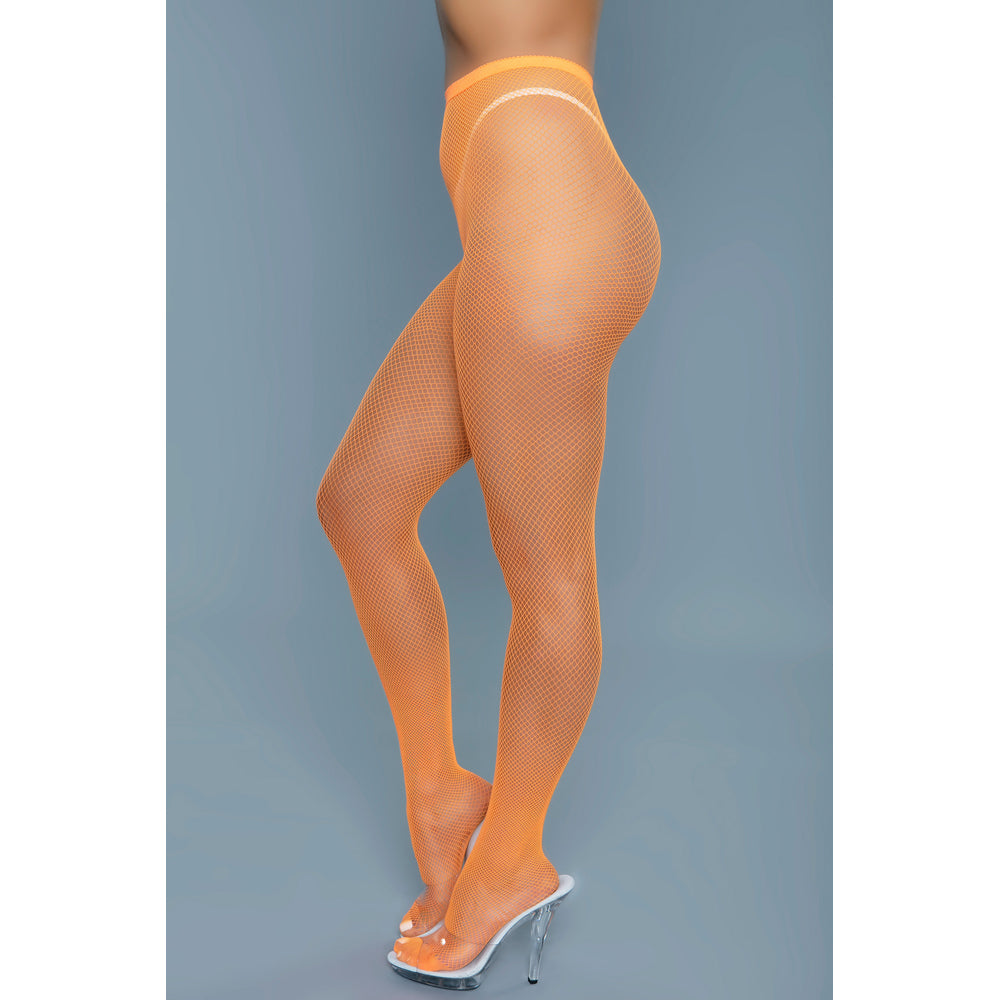 Be Wicked Up All Night Fishnet Pantyhose - Orange