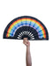 Black & Rainbow Pride Hand Fan - Wooden