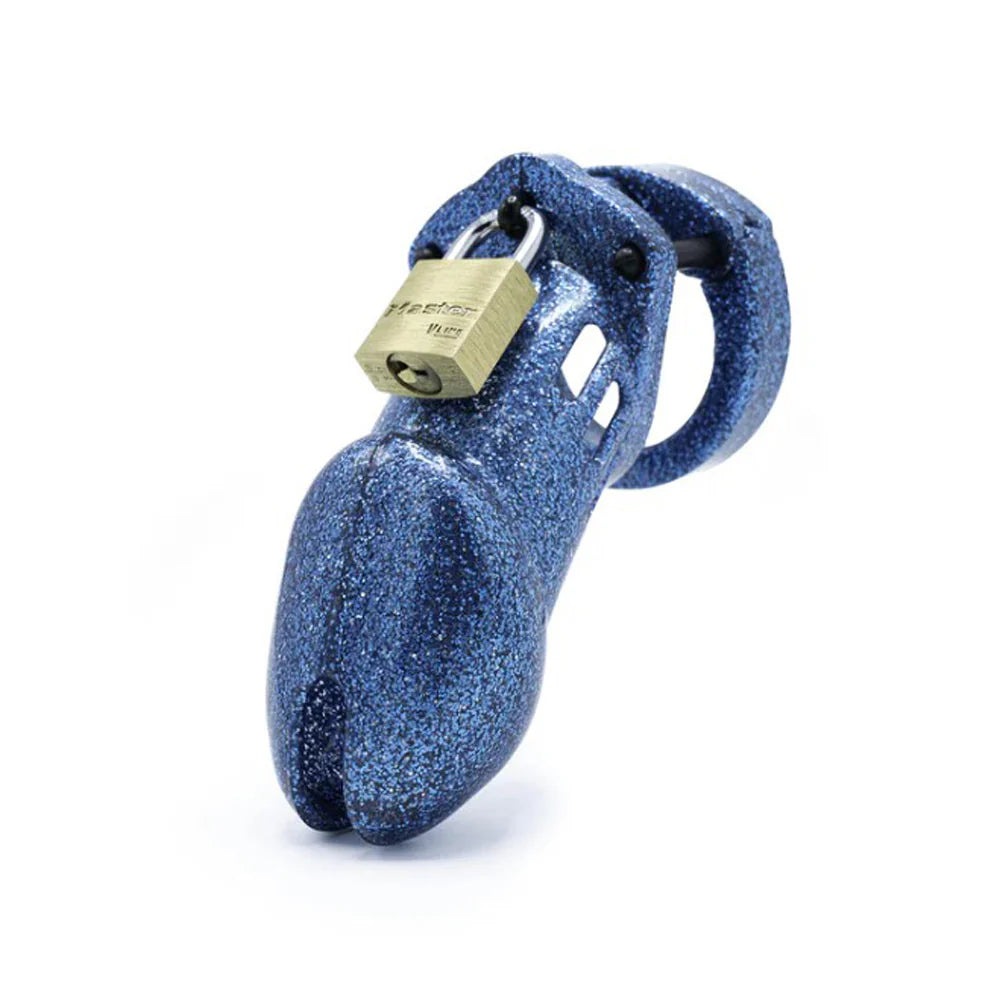 CB-6000 Cock Cage Chastity Kit -Blue Glitter