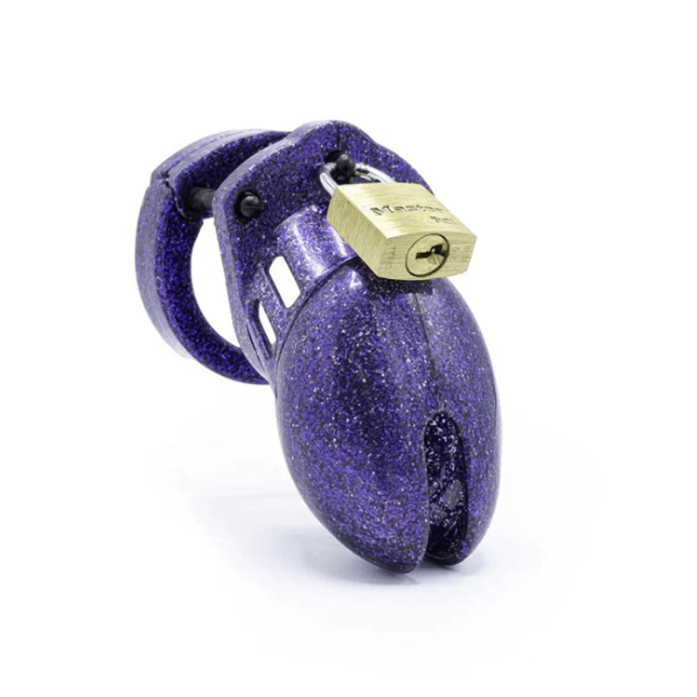 CB-6000S Cock Cage Chastity Kit -Purple Glitter