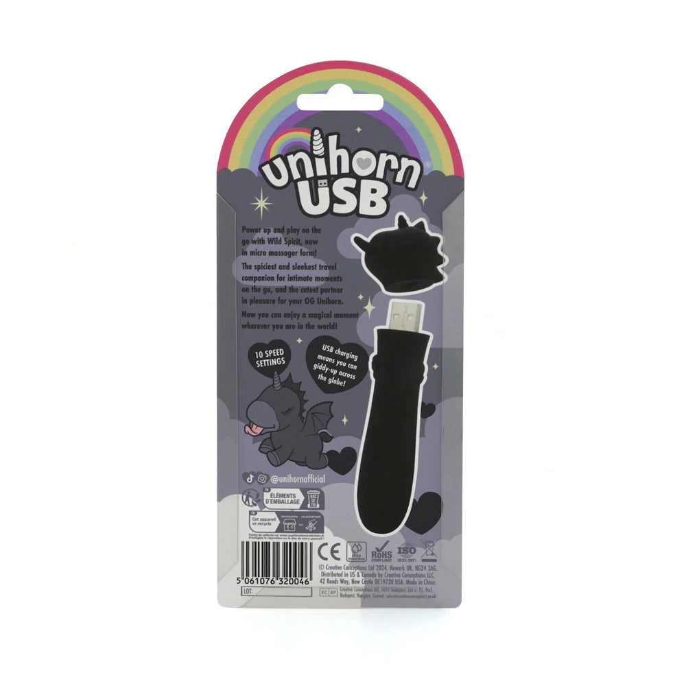 Unicorn USB 'Wild Spirit' Bullet Vibe -Black
