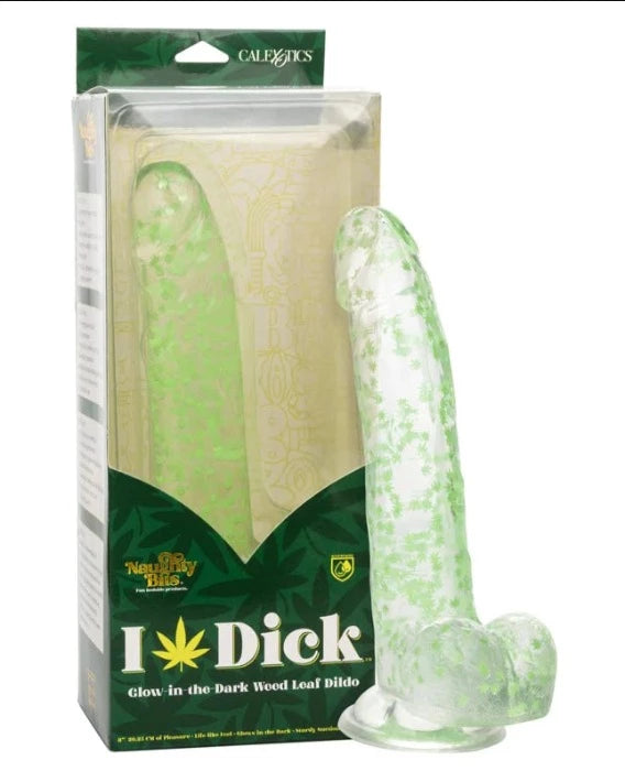 Calexotics Naughty Bits - I Leaf Dick - Glow In The Dark Dildo