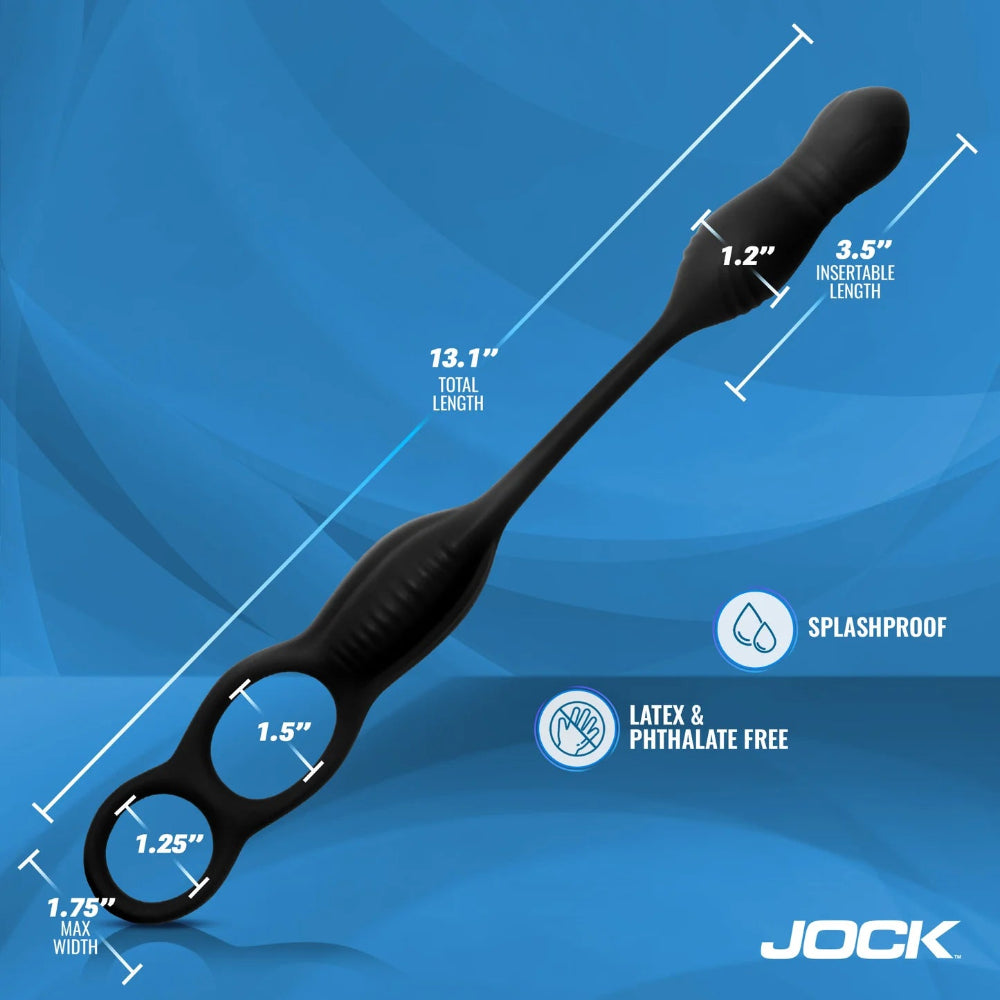 Jock 'Hyper' Thrusting and Vibrating Anal Plug w/ Cock Ring