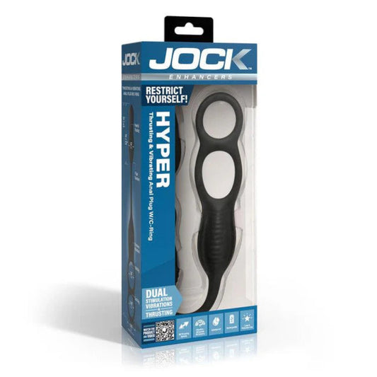 Jock 'Hyper' Thrusting and Vibrating Anal Plug w/ Cock Ring