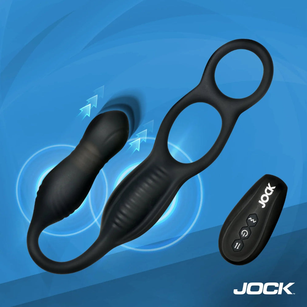 Jock 'Hyper' Thrusting and Vibrating Anal Plug w/ Cock Ring