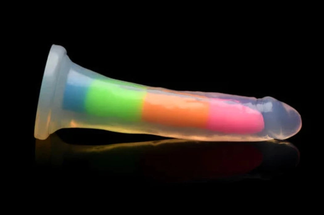 Lollicock 7 in Glow In The Dark "Rainbow" Dildo