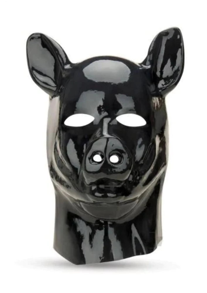 Prowler Latex Zip Up "Pig" Hood -Black