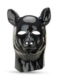 Prowler Latex Zip Up "Pig" Hood -Black