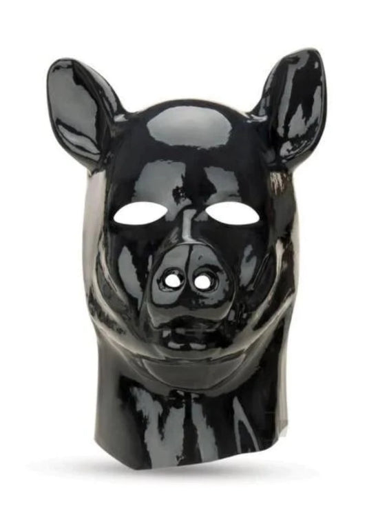 Prowler Latex Zip Up "Pig" Hood -Black