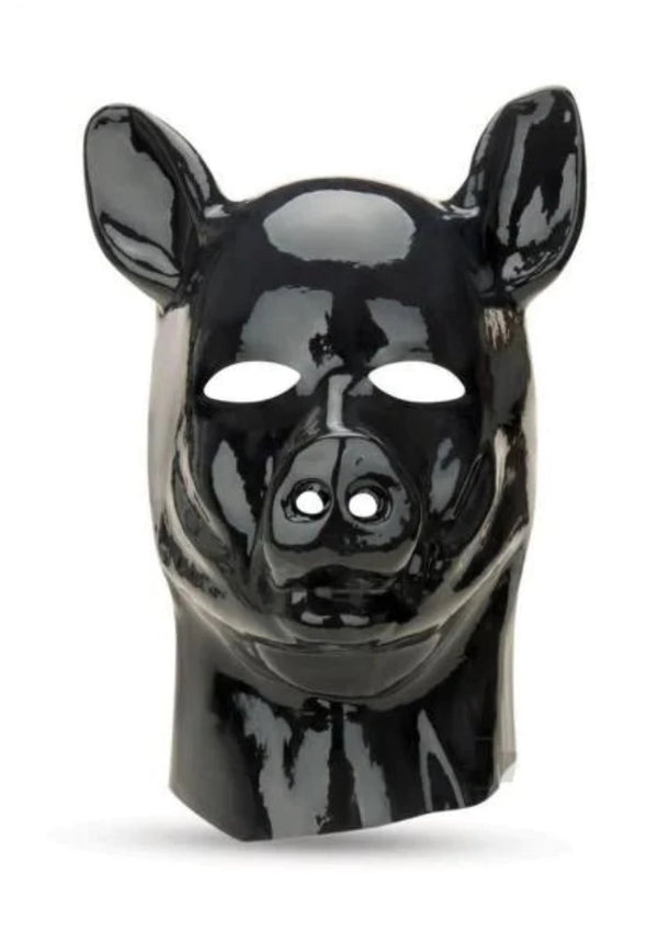 Prowler Latex Zip Up "Pig" Hood -Black