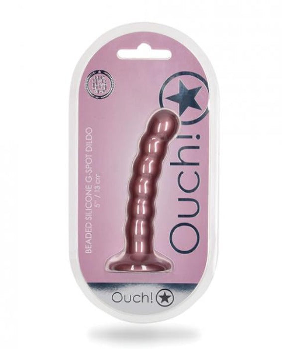 Ouch! 5" Beaded G-Spot Dildo -Rose Gold