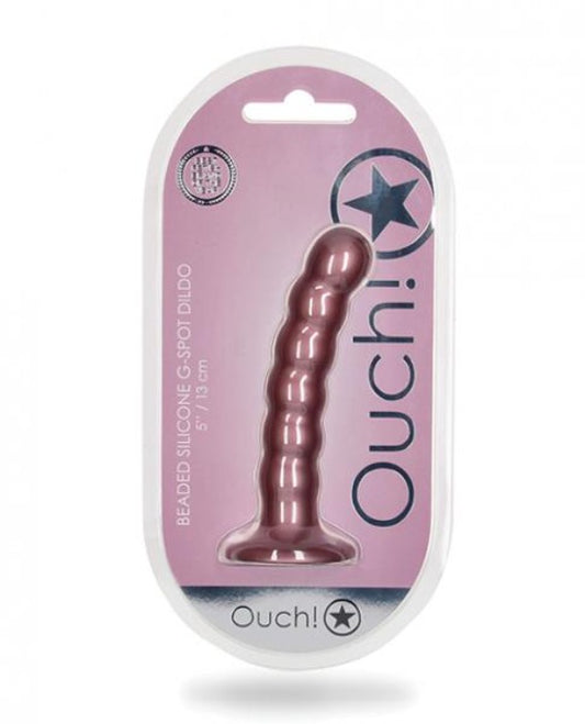Ouch! 5" Beaded G-Spot Dildo -Rose Gold