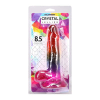 Crystal Jellies 8.5 Inch Cock & Balls Dildo -Rainbow