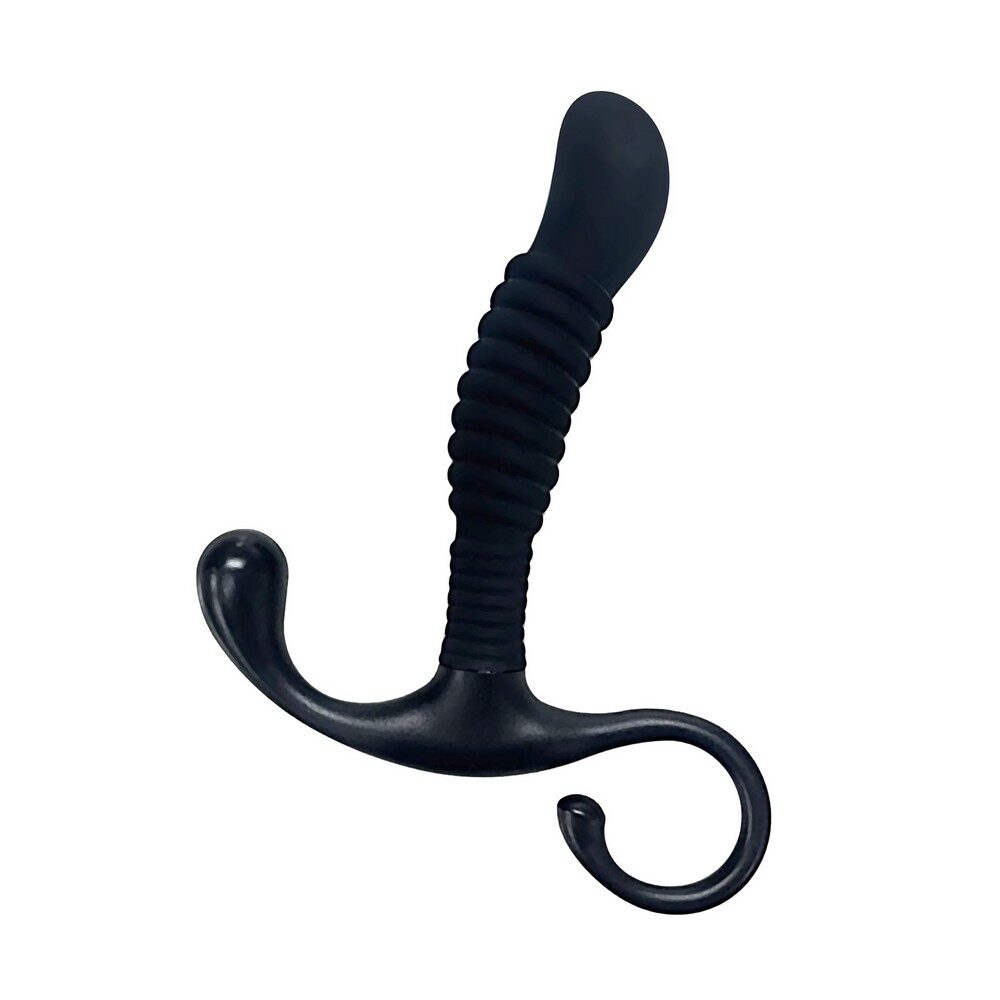 Optimale Ribbed Silicone P-Massager Black