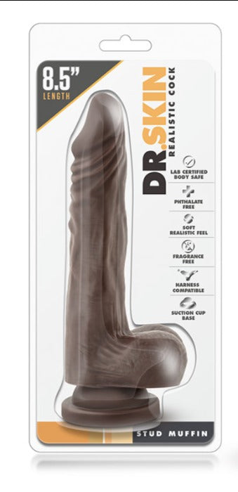 Dr. Skin 'Stud Muffin' 8.5 Realistic Cock -Chocolate