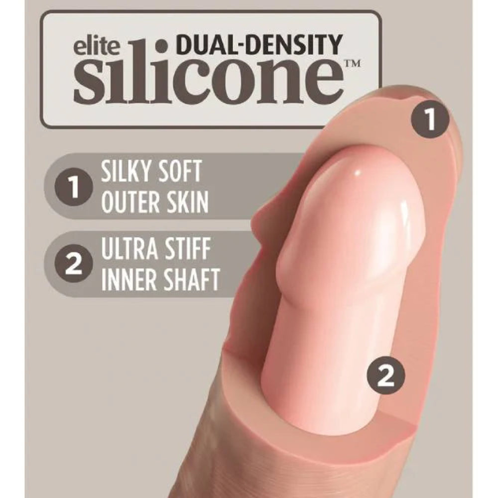 King Cock Elite - Dual Density 7" Dildo -Beige