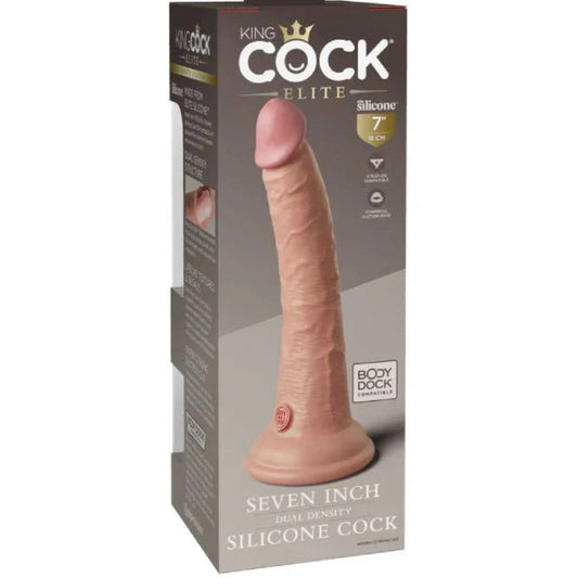 King Cock Elite - Dual Density 7" Dildo -Beige