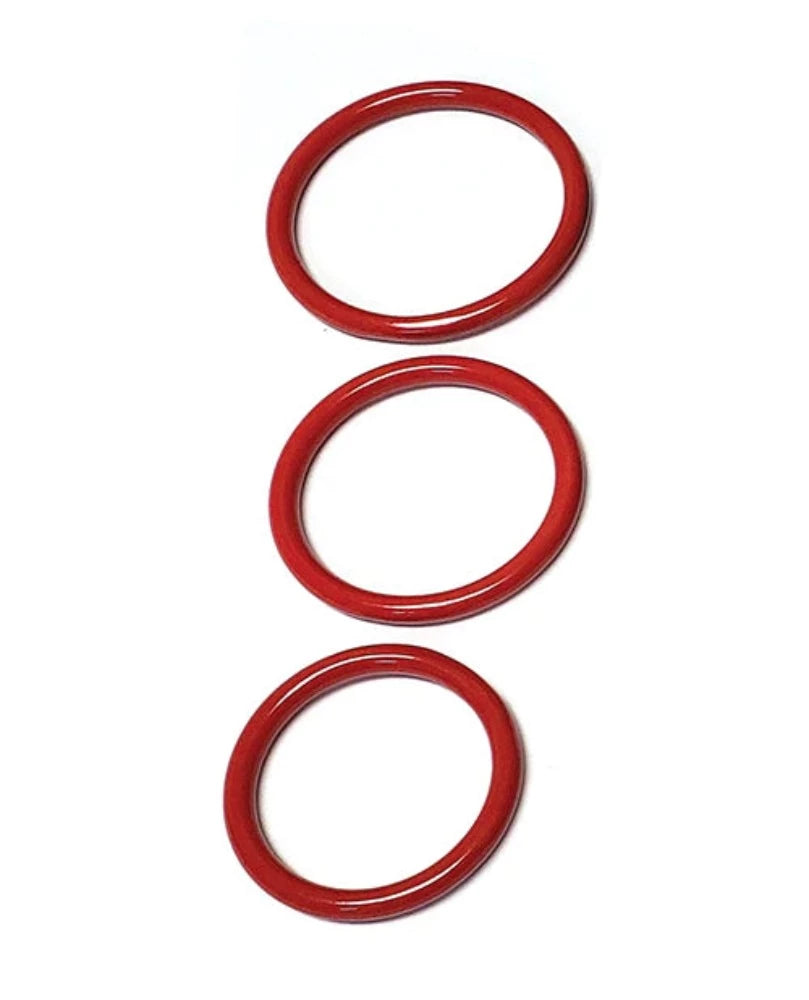 Spartacus "3 Piece" Steel Cock Ring Set -Red