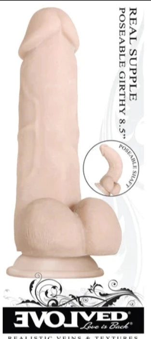 Evolved 'Real Supple' Poseable Girthy 8.5inch Dildo