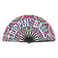 Trippin Balls Pride Hand Fan - Wooden