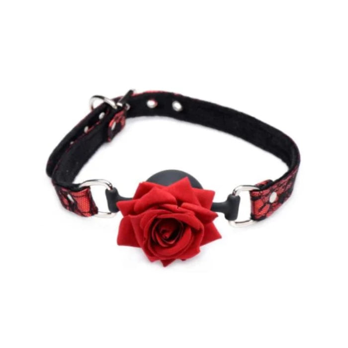 MS "Full Bloom" Silicone Ball Gag W/ Rose