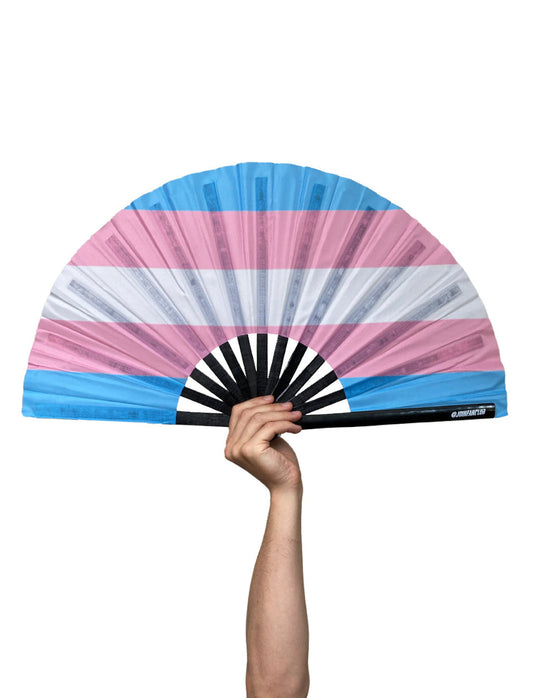 Trans Pride Hand Fan - Plastic