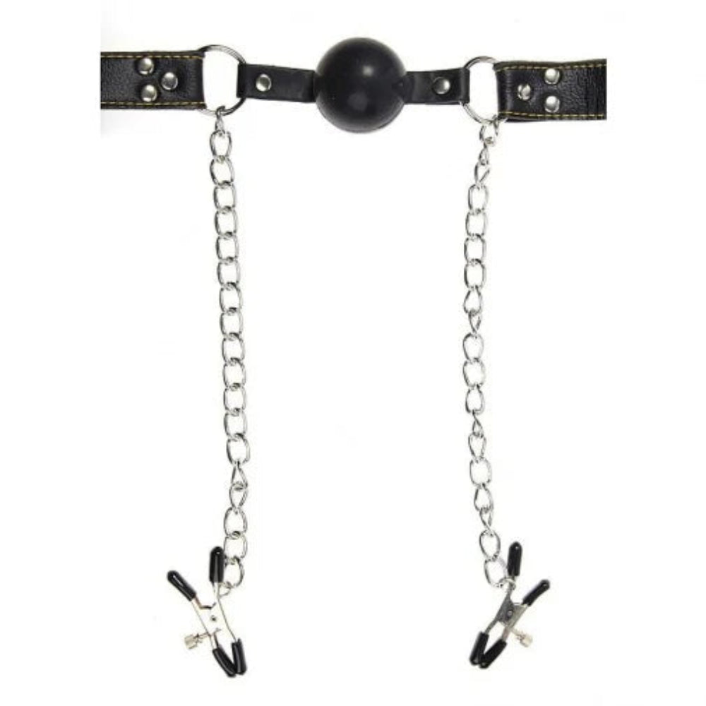 Fetish Fantasy Extreme Deluxe Ball Gag & Nipple Clamps