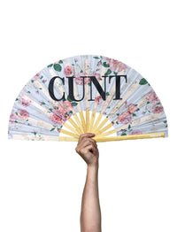 Floral Cunt Pride Hand Fan - Wooden