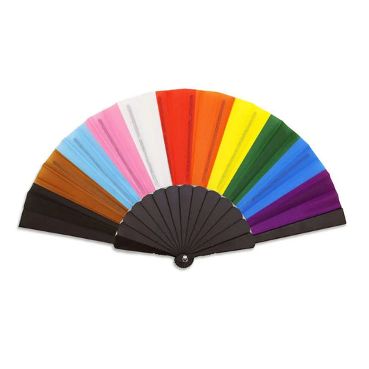 Progress Pride Hand Fan - Small, Plastic