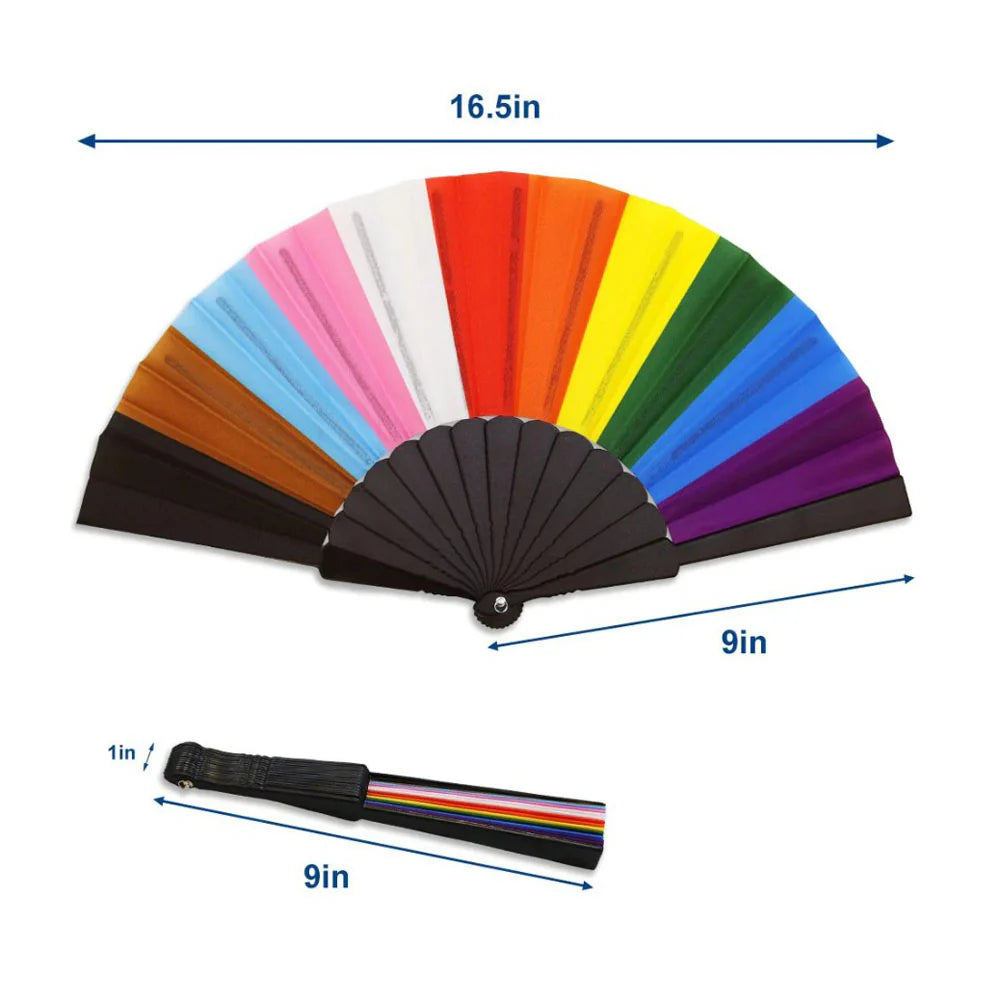 Progress Pride Hand Fan - Small, Plastic