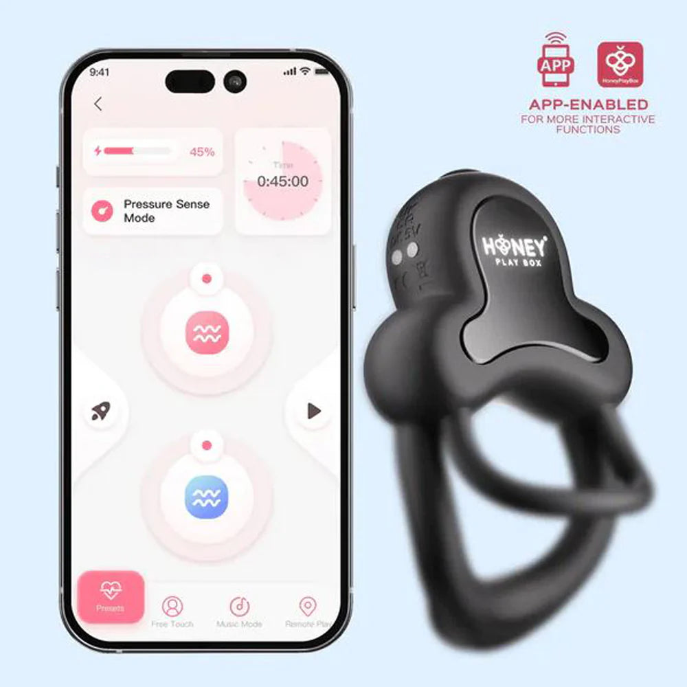 Honey 'Anello' App-Controlled Vibrating Double C/Ring