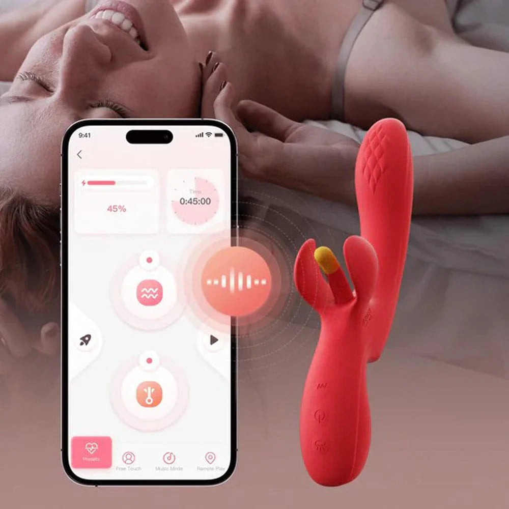 Honey Play Box "Fortexa" App-Enabled Flapping Dual Vibrator