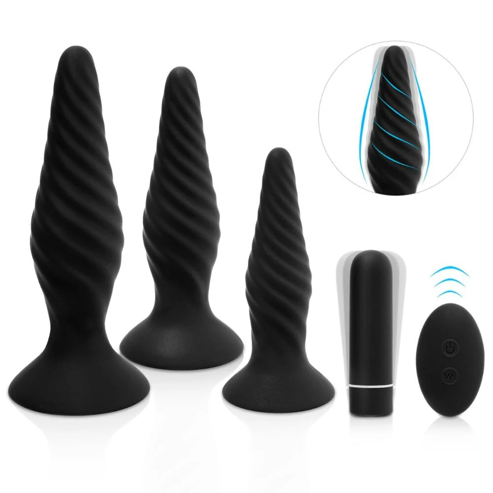 Honey "Idris" R/C Vibrating Anal Plug Set 5pc