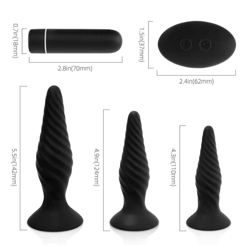 Honey "Idris" R/C Vibrating Anal Plug Set 5pc