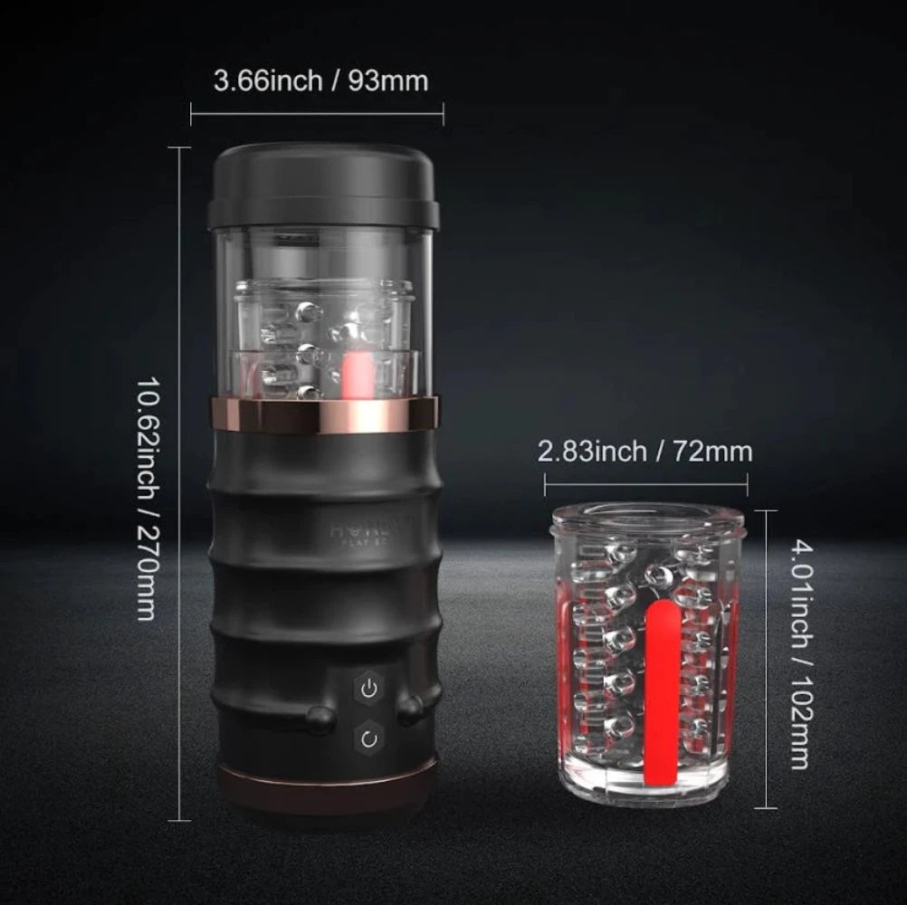 Honey 'Warrior' Auto Thrusting Male Stroker -Black