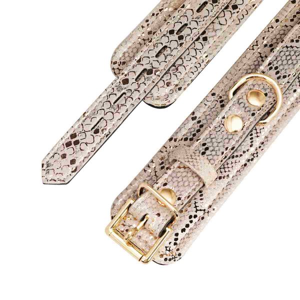 Spartacus Ankle Restraints Snake Print - White