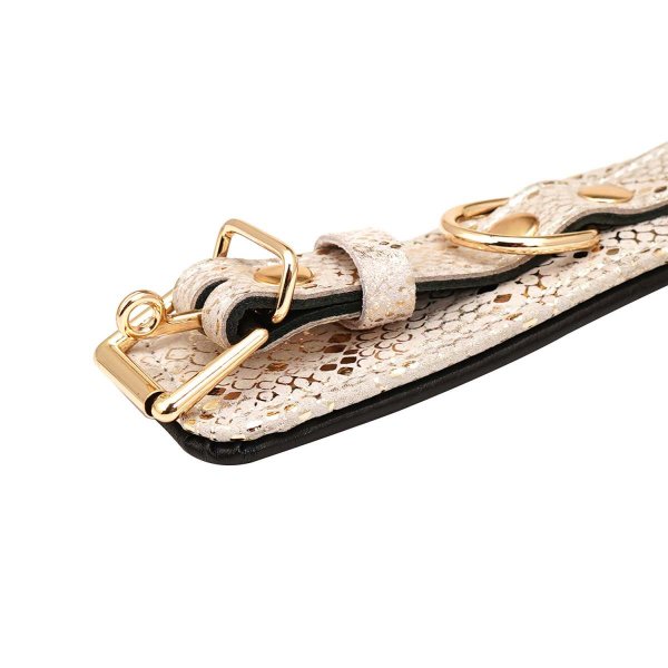 Spartacus Ankle Restraints Snake Print - White