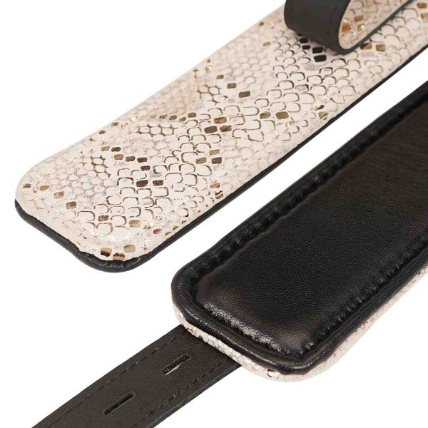 Spartacus Ankle Restraints Snake Print - White