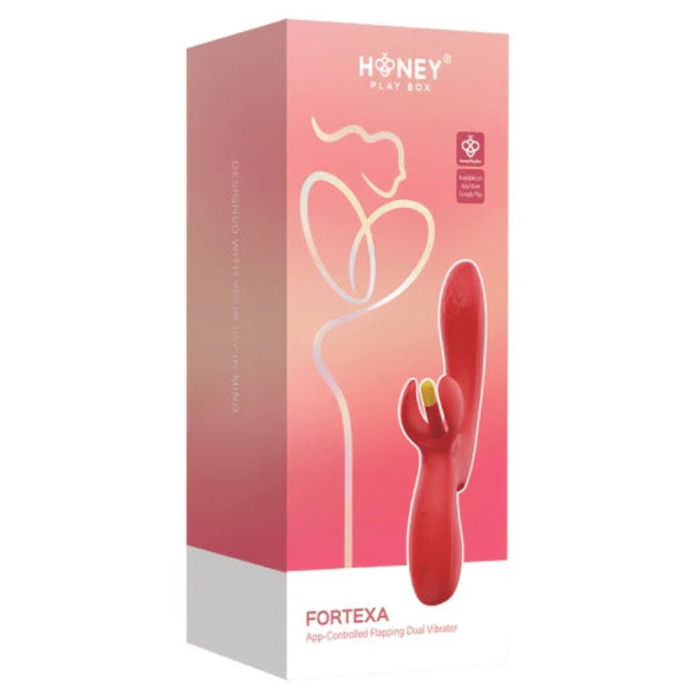 Honey Play Box "Fortexa" App-Enabled Flapping Dual Vibrator