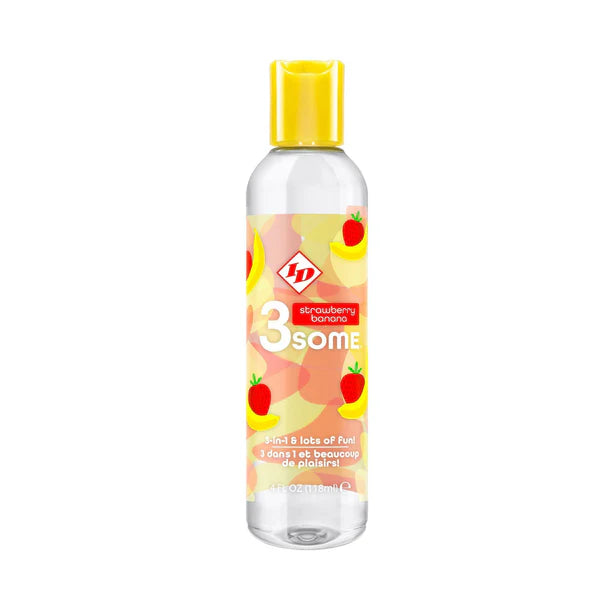 ID 3SOME Strawberry Banana 3-in-1 Lube - 4oz