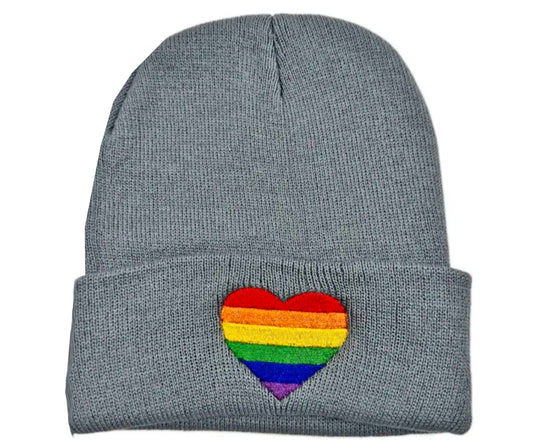 Rainbow Heart Beanie - Various Colors