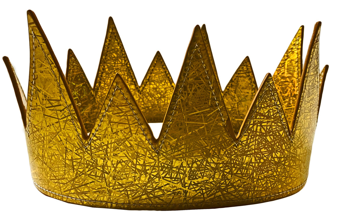 Party Crown Faux Leather - Gold Confetti
