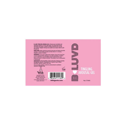 B-LUVD Tingling Arousal Gel 4oz