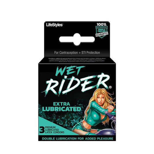 Lifestyles Wet Rider Condoms - 3pk