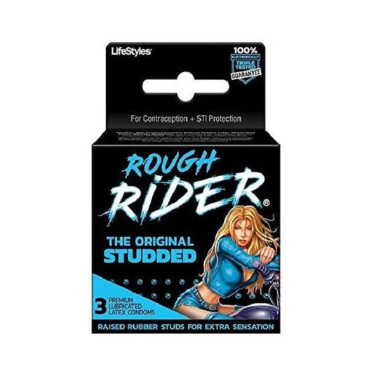 Lifestyles Rough Rider Studded Condoms - 3pk